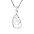 thumbnail image 5 of Classic Teardrop Mother of Pearl Inlay .925 Sterling Silver Pendant Necklace, 5 of 6