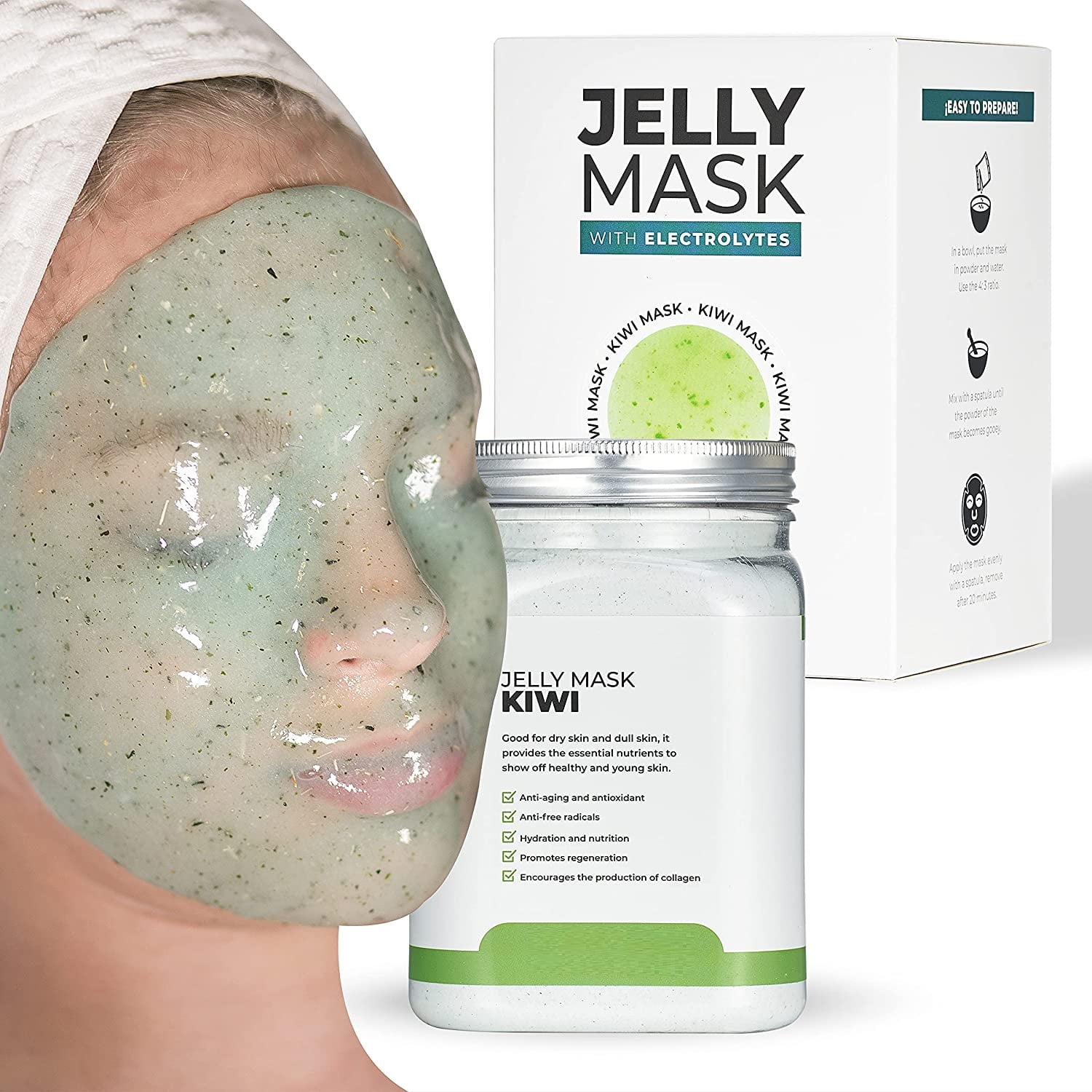 BRÜUN PeelOff Kiwi Jelly Mask Jar Face Care Rubber Mask 23 fl oz