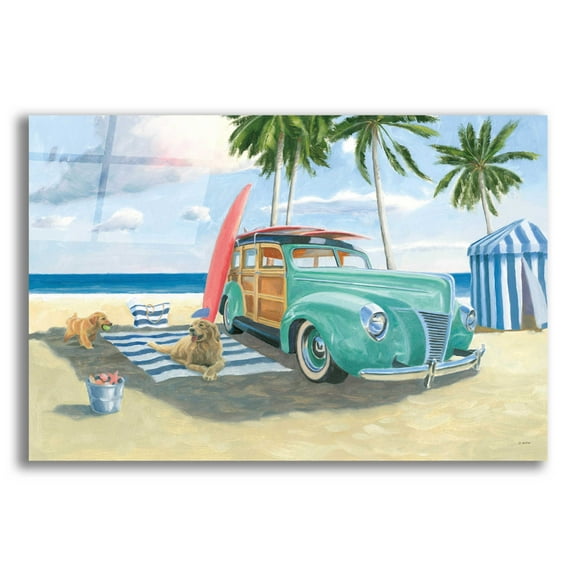 Epic Art 'Beach Ride III' by James Wiens, Acrylic Glass Wall Art, 24"x16"