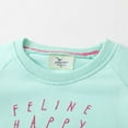 thumbnail image 3 of CNKOO Sweat à Manches Longues pour Bébé Fille Imprimé Chat Col Rond T-Shirt Vert pour Enfants 2-7T Printemps Automne Haut de Survêtement, 3 of 5