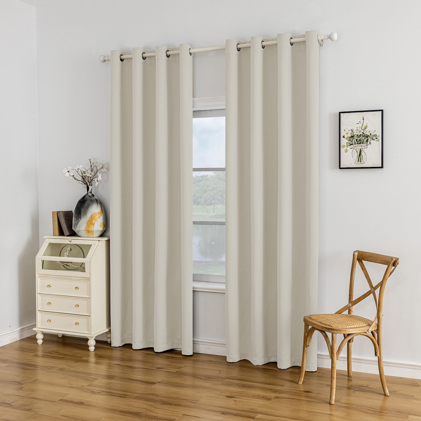 JIATER Blackout Curtains Set of 2 Panels for Bedroom Living Room 42 x 84 in,Thermal Insulated Room Darkening Blackout Curtains with Grommet,Beige