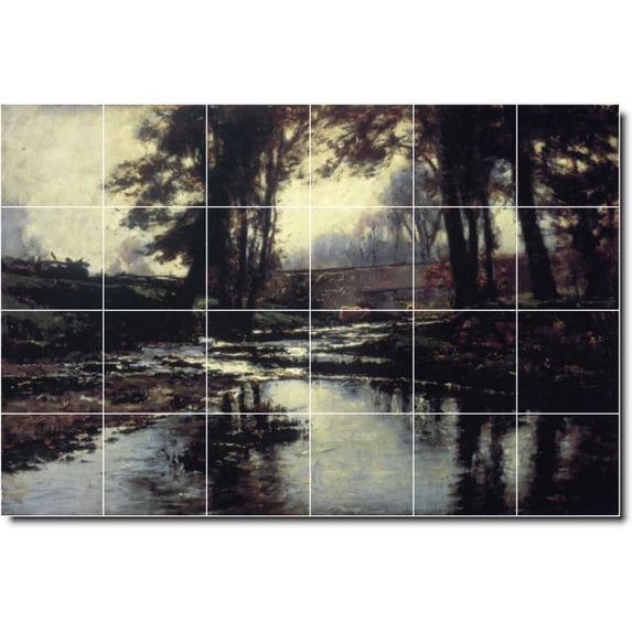 Ceramic Tile Mural-Theodore Steele Landscapes Painting 421. 48" w x 32" h using (24) 8 x 8 ceramic tiles