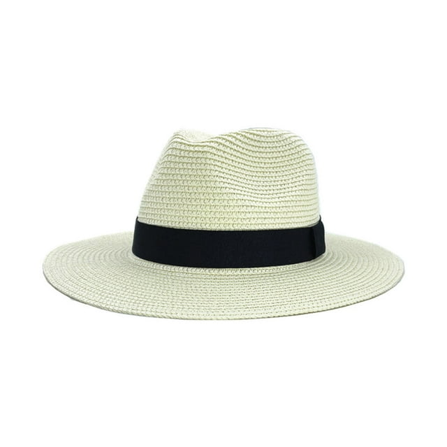 Sombreros de paja unisex, anchos, para playa, para mujer