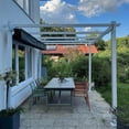 thumbnail image 3 of PURPLE LEAF 10' x 12' Outdoor Retractable Pergola Heavy-Duty Aluminum White Pergola with Sun Shade Canopy Patio Modern Shelter for Garden Porch Yard Deck Beach Grape Trellis, Grey, 3 of 15