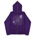 thumbnail image 3 of Sudaderas casuales de araña Y2k oscuras europeas y americanas para hombres y mujeres, sudaderas con capucha, parejas góticas, sudaderas con cremallera de gran tamaño Harajuku, 3 of 4