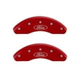 thumbnail image 2 of MGP 4 Caliper Covers Engraved Front Mustang Engraved Rear SN95/GT Red finish silver ch Fits select: 1999-2004 FORD MUSTANG, 2 of 6