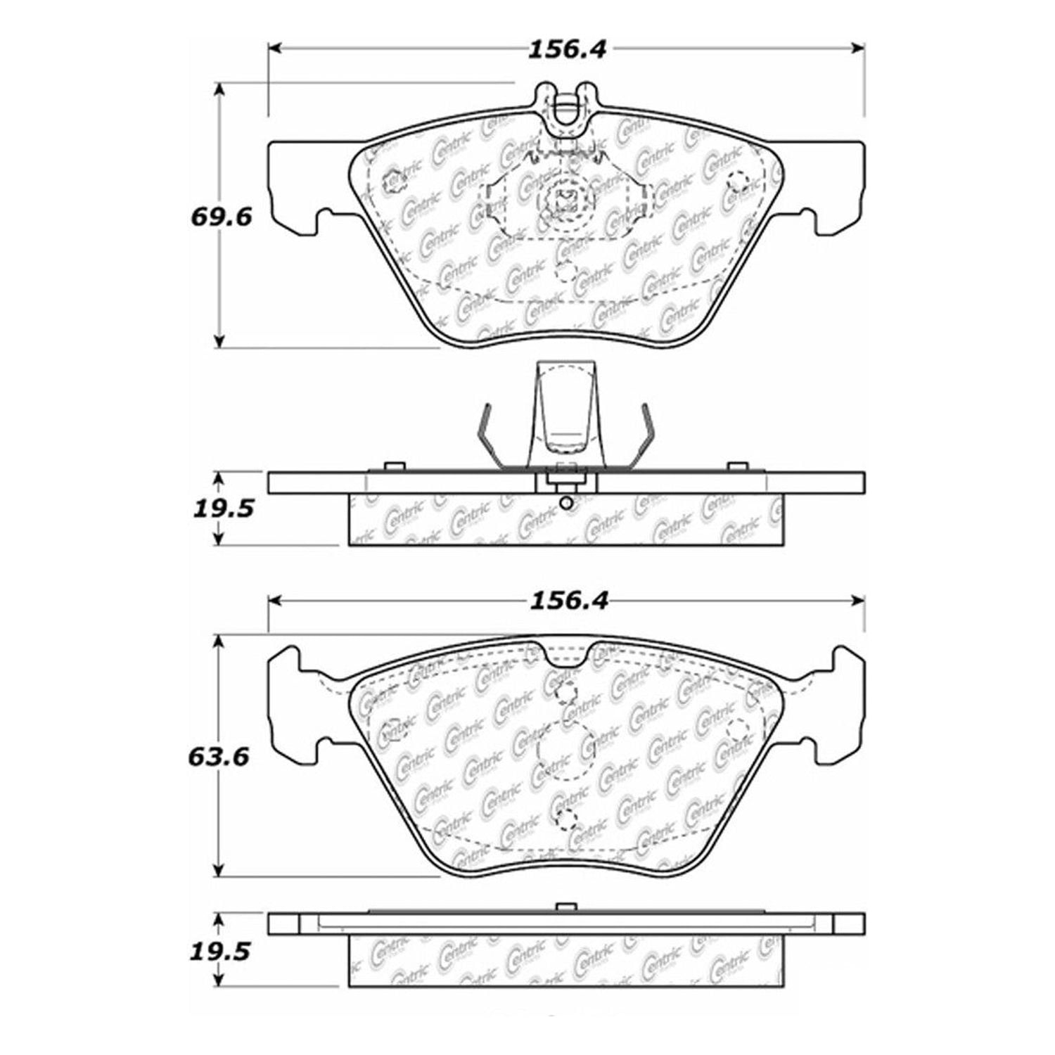 Centric (103.07400) Brake Pad, Ceramic