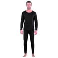 thumbnail image 1 of Conjunto de ropa interior térmica para hombre y mujer, cuello redondo suave y terciopelo, ropa interior térmica de otoño, capa base cálida de invierno (parte superior e inferior)., 1 of 8