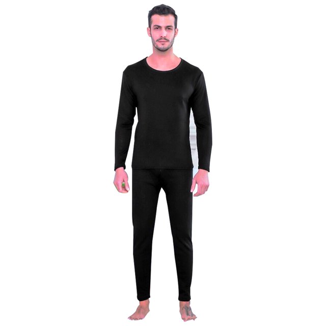 Conjunto de ropa interior térmica para hombre y mujer, cuello redondo suave y terciopelo, ropa interior térmica de otoño, capa base cálida de invierno (parte superior e inferior).