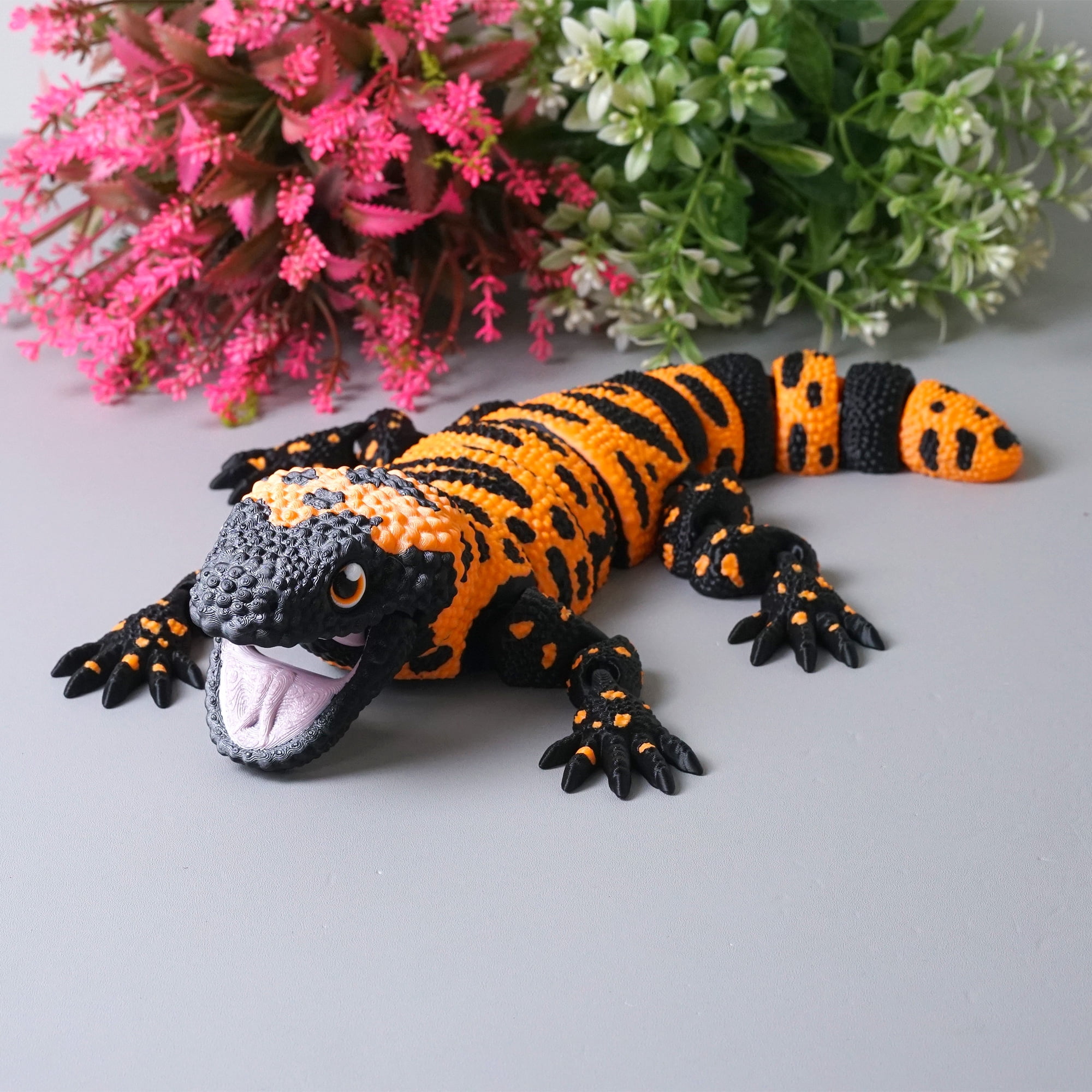 3D Printed lizard,Flexible Joint Animal lacertid Figurines,Realistic Eyes, Home Office Decor,Fidget Toy for Adults Teens Boy Festival Gifts