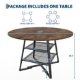 thumbnail image 3 of 47" Round Dining Table for 4-6, Farmhouse Kitchen Table with Metal Base and Storage Shelf, Wooden Dining Table Set for Small Space Kitchen, Dining Room, 3 of 8