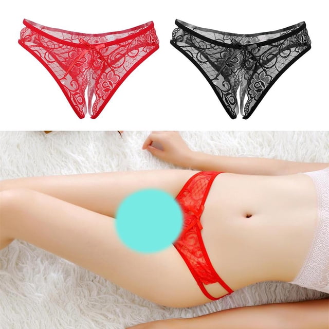 2 Piezas de Encaje Entrepierna Sin Entrepierna con Espalda en T de Colco ropa interior tanga para mujeres