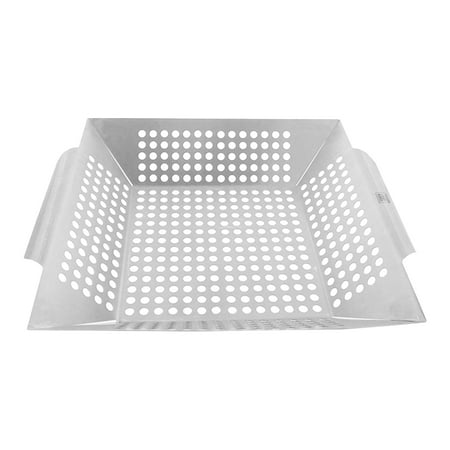 

HEMOTON 1Pc BBQ Grill Pan Professional Outdoor Grill Meat Pan Roasting Pan with Holes