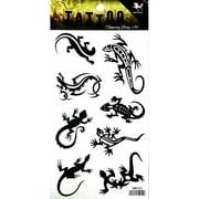 PP TATTOO 1 Sheet Black Lizard Gekko Salamander Temporary Tattoo Stickers Waterproof Body Arm Tattoo Sticker for Men Women Make up Fake Tattoo Removable