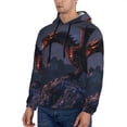 thumbnail image 3 of Pofeuu Fire Breathing Dragon Twilight Print Mens Casual Hooded Collar Drawstring Hoodies Pullover Sweatshirts Casual Long Sleeve Shirts-X-Large, 3 of 7