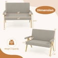 thumbnail image 3 of Gymax Loveseat Sofa Upholstered Sherpa Couch w/Armrests & Wooden Legs for Living Room Gray, 3 of 10