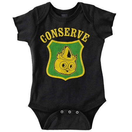 

Woodsy Owl Cute United States Forest Romper Boys or Girls Infant Baby Brisco Brands 18M
