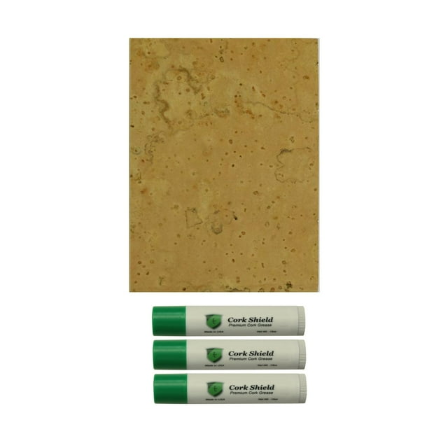 Instrument Clinic Feuille de Liège Naturelle Premium 1/32 Pouces avec 3 Graisses de Liège
