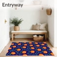 thumbnail image 3 of ODIKA 4'x6' Machine Washable Non-Slip Area Rug, Latch Hook Kit Spooky Pumpkin Patch Design with Pre Printed Canvas High Traffic Rug with Pad, Orange, 730897, 3 of 8