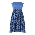 thumbnail image 4 of USSUMA Dresses For Women Party Casual,Women’s Strapless Bandeau Summer Mini Dresses Off Shoulder Floral Leopard Print Beach Sun Dress High Waist Swing Dress, 4 of 5