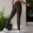 thumbnail image 5 of High Waist Seamless Ribbed Full Length Leggings- X Large, Khaki, 5 of 6