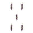 thumbnail image 3 of yingyy Wire Wrapped Charm Hanging Pendant Colorful Exquisite Crystal Crafting Necklace Keychains Earrings Accessories Amethyst 5Set, 3 of 6