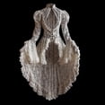 thumbnail image 4 of Women's Victorian Corset Dress Vampire Fairy Costume Long Black Vintage Witch Cosplay Gown 2025 Halloween, 4 of 5