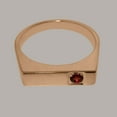 thumbnail image 5 of LBG British Made Real Solid 9k Rose Gold Natural Garnet Mens Band Ring - 33 size options - Size 6.25, 5 of 6