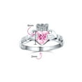thumbnail image 4 of Bling Jewelry Womens Sorority Sister Friendship CZ Cubic Zirconia Heart Claddagh Ring Sterling Silver, 4 of 6