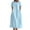 Light Blue, variant on Women Loose Cotton Linen Dresses 2025 Summer Short Sleeve Crewneck Midi Dress Casual Solid Color Fitted Pockets Sundress