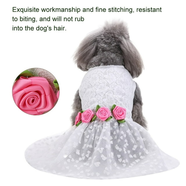 Ropa Para Perros De Poliéster Transpirable De 3 Tamaños, Vestidos Para Perros, Bodas Con Diseño De Encaje Elegante Para Tomar Fotos Y Fiestas