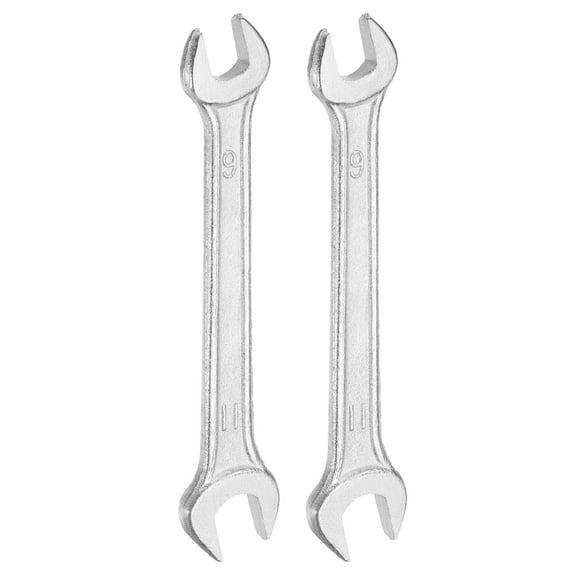 Uxcell 2pcs Double Open End Wrench 9mm x 11mm Metric U-Shaped Spanner