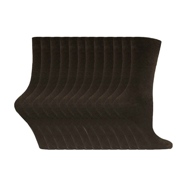Chaussettes pour Femmes en Coton Uni Riche / 12 Paires / Sock Snob / Chaussettes Fines Colorées Mi-Mollet