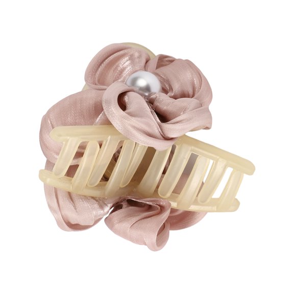 1 Pc Fashion Elegant Flower Hair Clips Hairdo Clip for Women for Girls Pink Beige