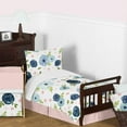thumbnail image 4 of Sweet Jojo Designs Navy Blue and Pink Watercolor Floral Girl Baby Playmat Tummy Time Infant Play Mat - Blush, Green and White Shabby Chic Rose Flower, 4 of 4