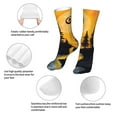 thumbnail image 3 of KLL Sunset River Pine Trees Print Womens Crew Socks Athletic Middle Tube Long Socks Novelty Socks Gifts For Men, 3 of 7