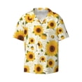 thumbnail image 5 of Daiia European-style Pattern Sunflower A Men's Linen Shirts Short Sleeve Casual Shirts Button Down Shirt for Men Beach Summer Wedding Shirt-XX-Large, 5 of 6