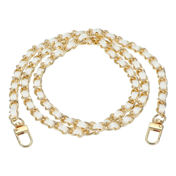 Uxcell Leather Purse Handle Strap 39 Inch Chain Strap Replacement DIY Flat Chain Strap, Black