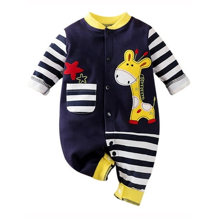 

Newborn Infant Baby Boy Giraffe Romper Jumpsuit Bodysuit Clothes Home Outfit