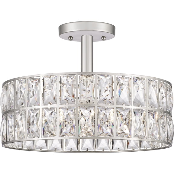 Coffman 3-Light Polished Nickel Semi-Flush Mount Light