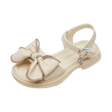 

Girls Sandals Casual Open Toe Design Sandals Bowknots Flat Sandals Summer Dress Shoes Little Child/Big Kid Pool Sliders
