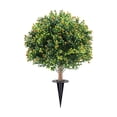 thumbnail image 2 of Yellow-Sprayed Red Artificial Ground-Inserted Milan Tree, Autumn Style Small Simulated Green Decoration Potted with Realistic Leaves, Durable Plastic Material, Outdoor Garden Decor (Style C), 1pc, 2 of 5