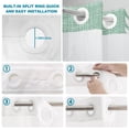 thumbnail image 5 of No Hook Shower Curtain, Mint Green Shower Curtains for Bathroom with See Through Top Window, Modern Minimalist Stripes Linen Texture Waterproof & Washable Bath Curtain Standard 72"x72", 5 of 9