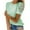 Green, variant on Giftesty Womens Blouses and Tops Women's Fashion Summer Round Neck Leisure Short Sleeve Solid Color Lace Stitching Tops