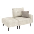 thumbnail image 2 of Dextrus Small Modern Loveseat Couch Sofa , Modular Sectional Convertible Sofa with Ottoman, Velvet Fabric Flexible Combination Corner Couch for Living Room, Apartment, Beige, 2 of 8