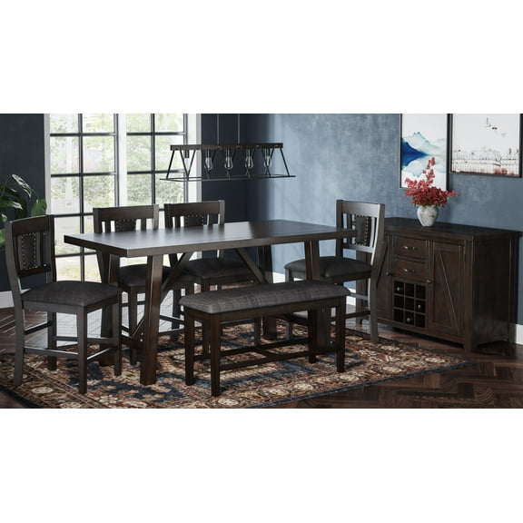 Jofran American Rustics Upholstered 42" Counter Bench