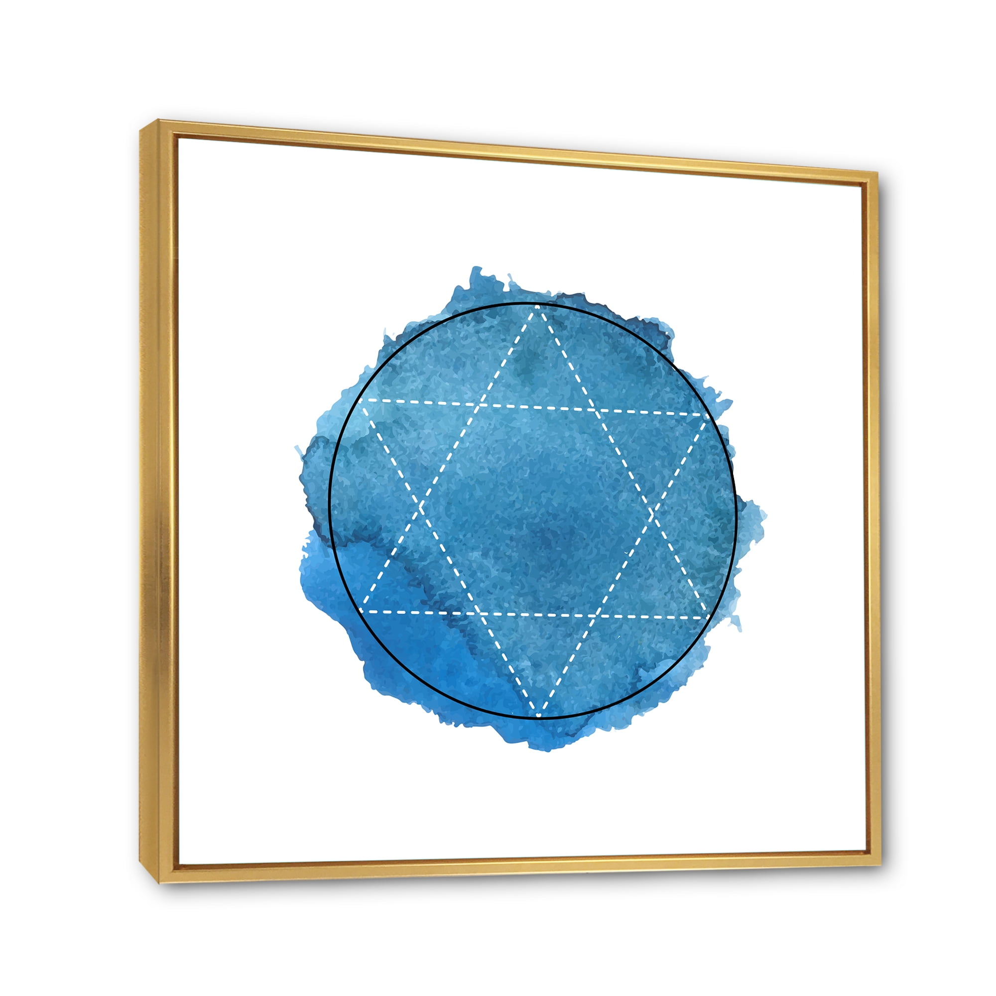Designart 'Sacred Geometry and Symbol of Alchemy III' Bohemian & Eclectic Framed Canvas Wall Art Print