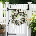 thumbnail image 4 of Veeogra Artificial Floral Wreath,Front Door Wreath,17.7" White Rose Eucalyptus Wreath,Rustic Handmade Floral Decor,All Season Round Wreath,Indoor & Outdoor Decor,Wreaths For Front Door Outside, 4 of 9
