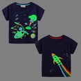 thumbnail image 2 of Boys' 2-Pack Space Rocket T-Shirts Short Sleeve Tees Crewneck Summer Top, 2 of 6