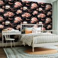 thumbnail image 2 of Peel and Stick Wallpaper Canvas Contact Paper Grey White Floral Gothic Horror Skull Pumpkin Web Butterfly Rose Self Adhesive and Removable 24in x 118in, 2 of 8